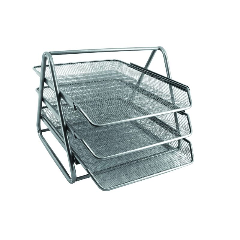 MESH Letter Tray Silver - 3 Tier