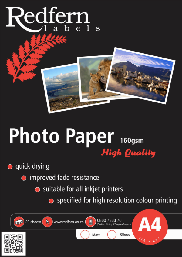 Inkjet Photo Gloss - Paper A4