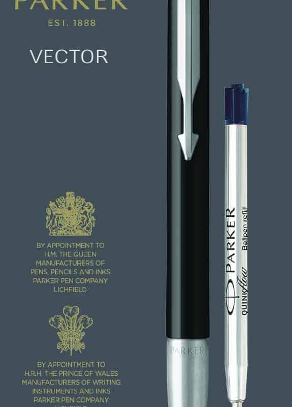 PARKER Vector Medium Nib Blue Ink Hangsell - Black