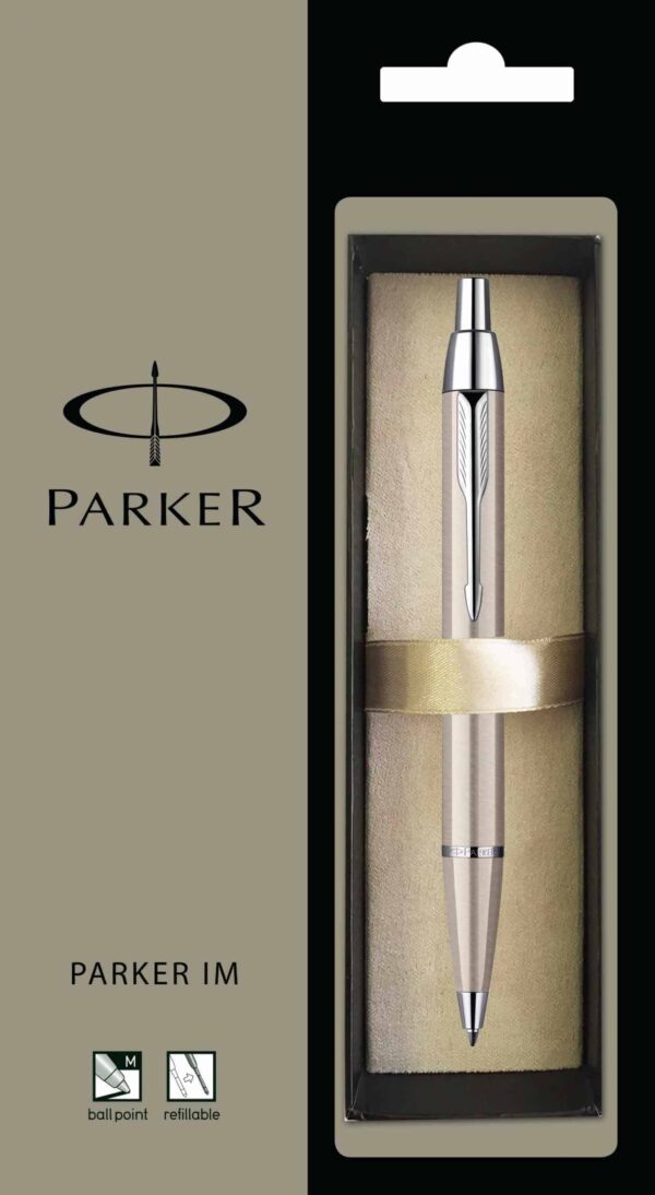 PARKER IM Ball Pen Medium Nib Black Ink Hangsell - Classic Stainless Steel Chrome TrIm
