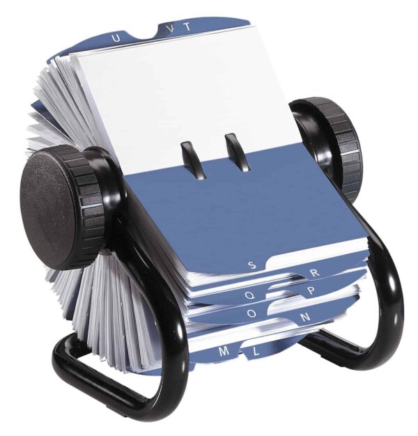 ROLODEX A-Z Rotary Open Bus Card File - 400 Capacity - Blk (67236) Each
