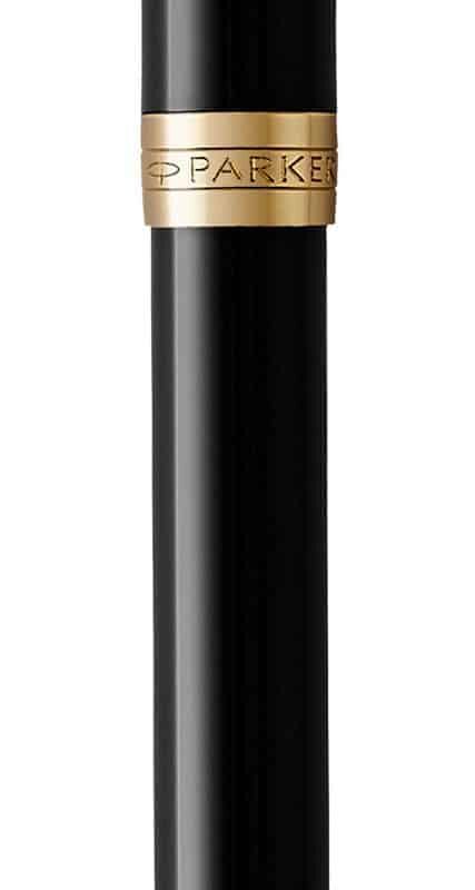 PARKER Sonnet Ball Pen Medium NIb Black Ink - Black Gold Trim
