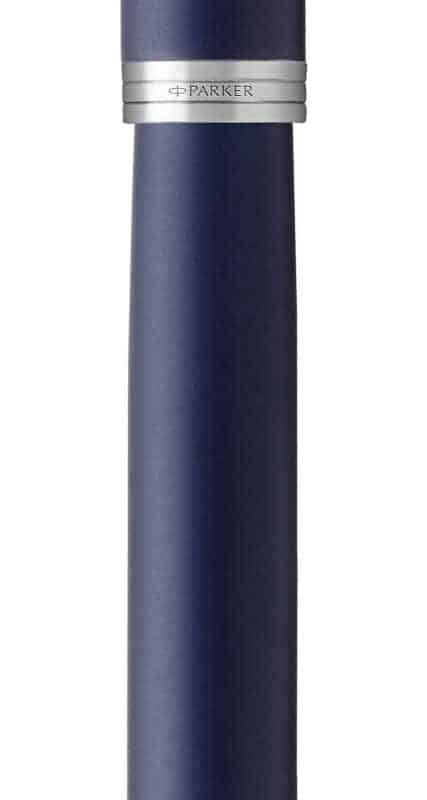 PARKER IM Fountain Pen Medium Nib Blue Ink - Matte Blue Chrome TrIm