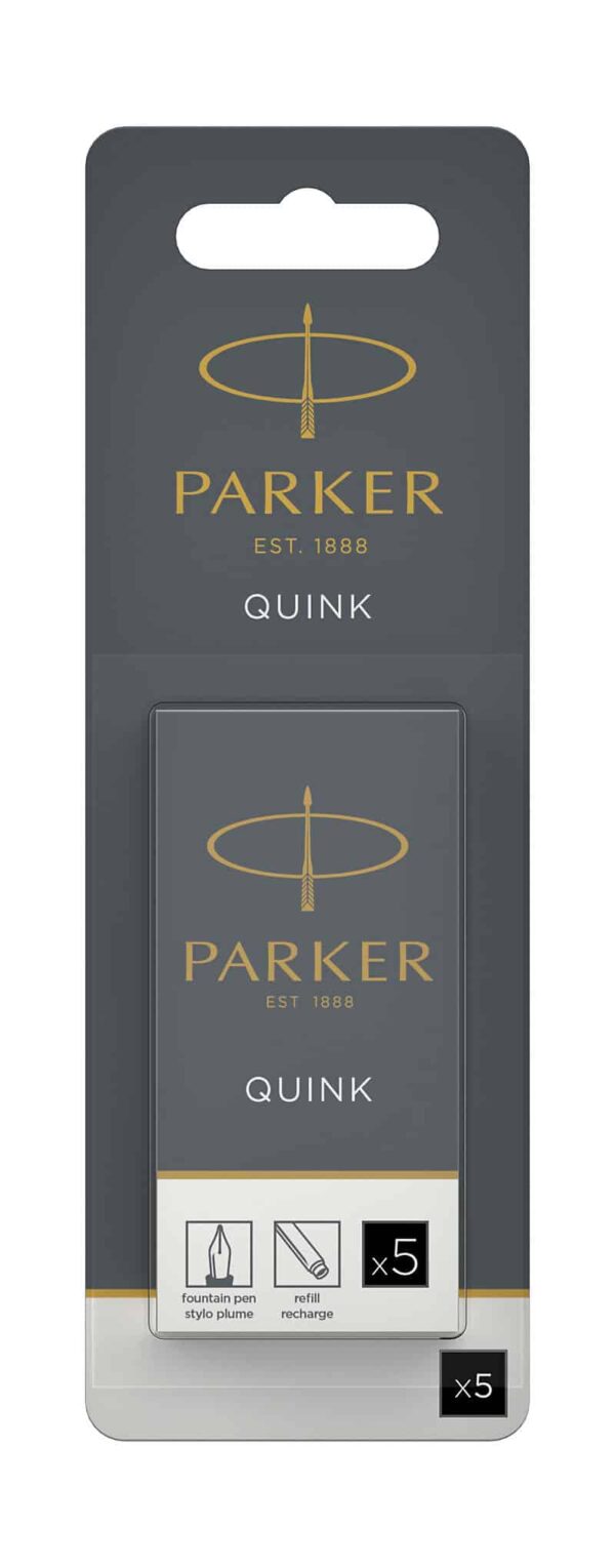 PARKER Fountain Pen Ink Cartridge Carded 5s Box 12 - Black