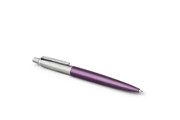 PARKER Jotter Ball Pen Medium Nib Blue Ink Gift Box - Victoria Violet Chrome Trim