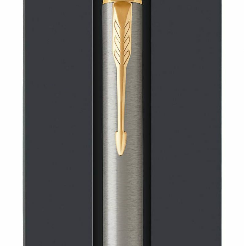 PARKER IM Ball Pen Medium Nib Blue Ink Hangsell - Brushed Metal Gold TrIm