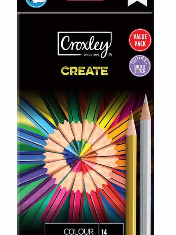 CROXLEY Create Wood Free Crayons Gold And Silver T12