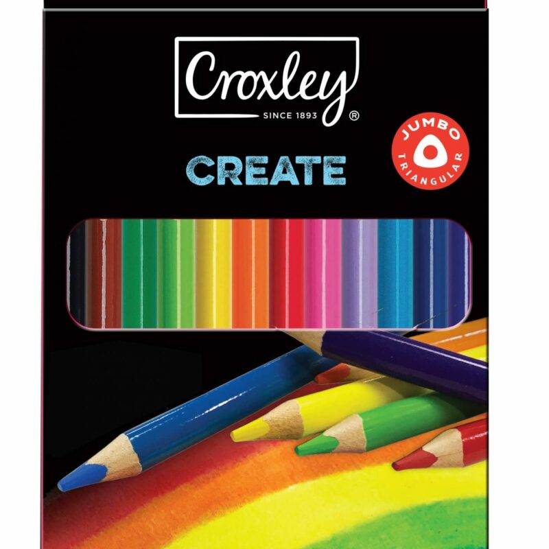 CROXLEY Super Jumbo Pencil Crayons 12S Wf New