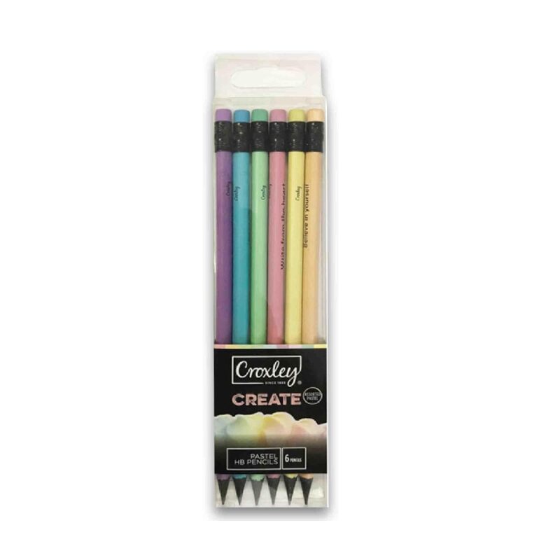 Croxley Pencils Pastel Hb Woodfree Pack 6