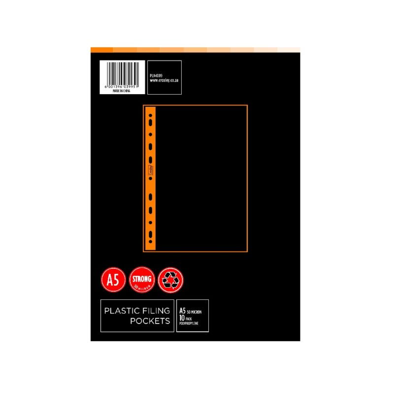 CROXLEY A5 Filing Pockets 10Pk - 50 Mic