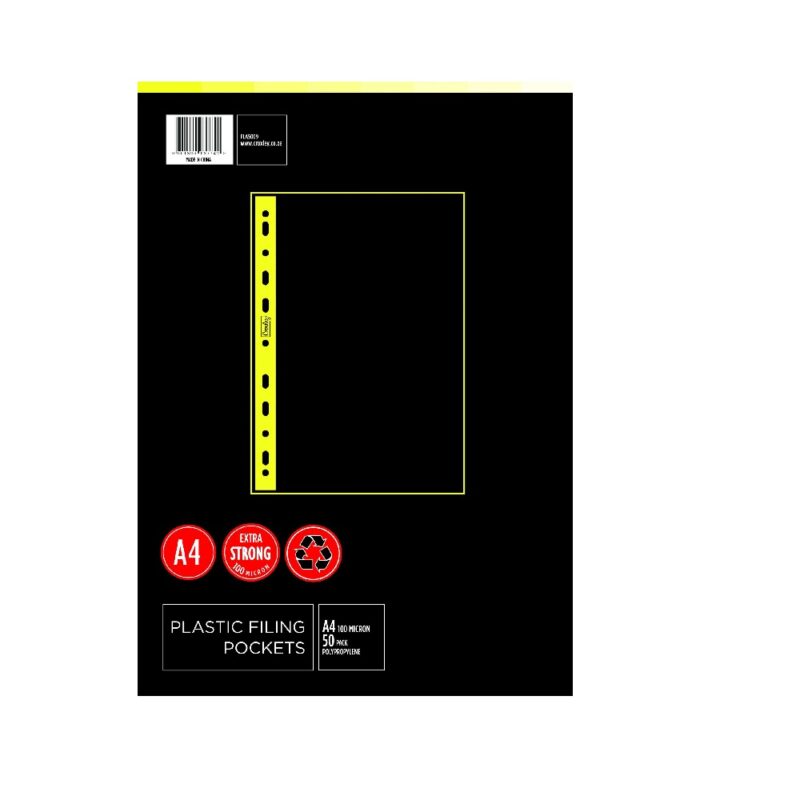 CROXLEY A4 Filing Pockets 50Pk - 100 Mic