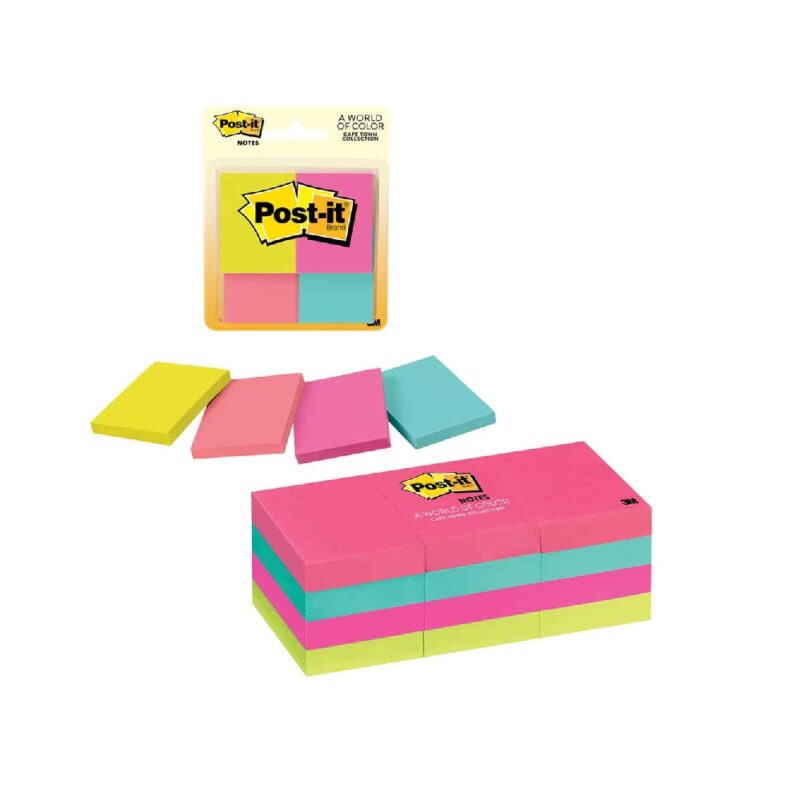 Post-It Adhesive Note Pad 653-4AF 38mm x 50mm Cape Town Colour Collection