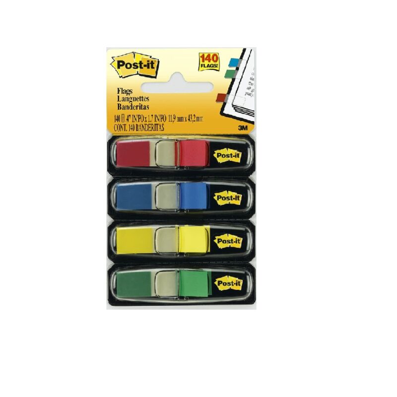 Post-it 4 Pack Red, Blue, Green, Yellow 5 Flags per colour