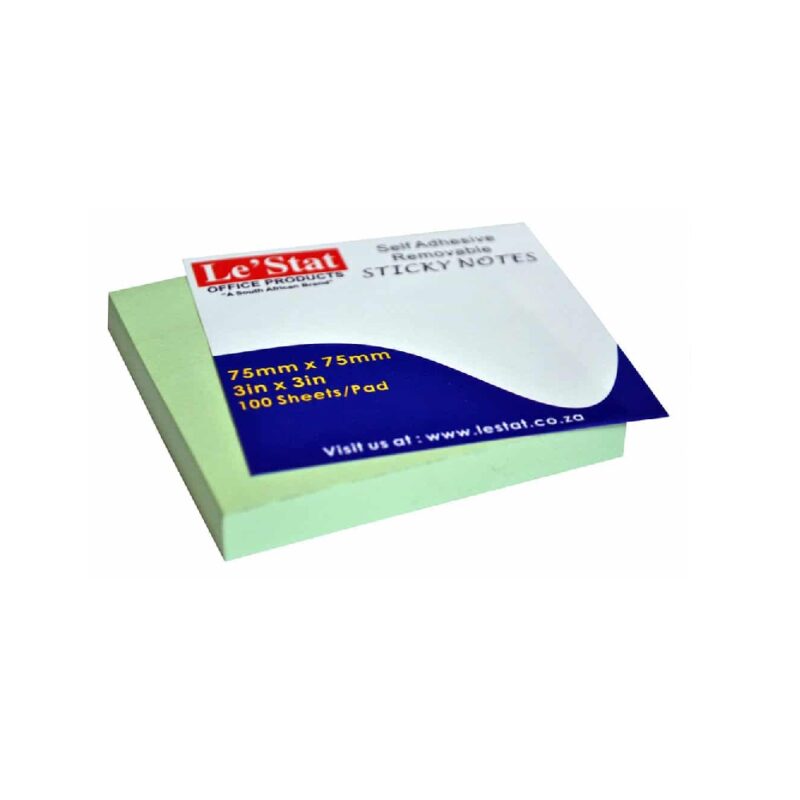 Le'stat Sticky Note Gree 75x75mm
