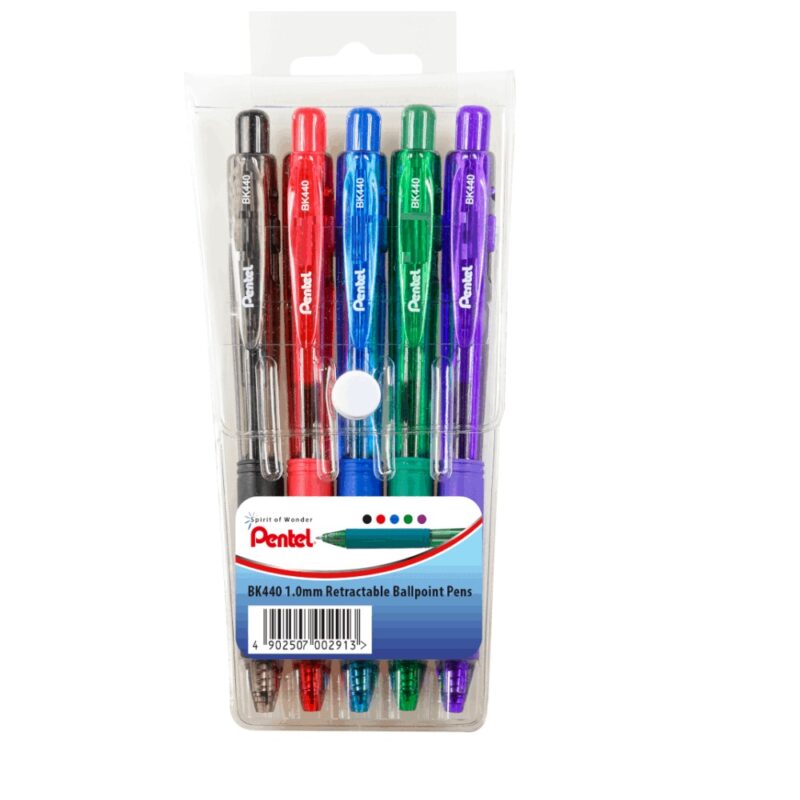 Pentel  Pen BK440  - Medium 1.0mm Wallet- 5