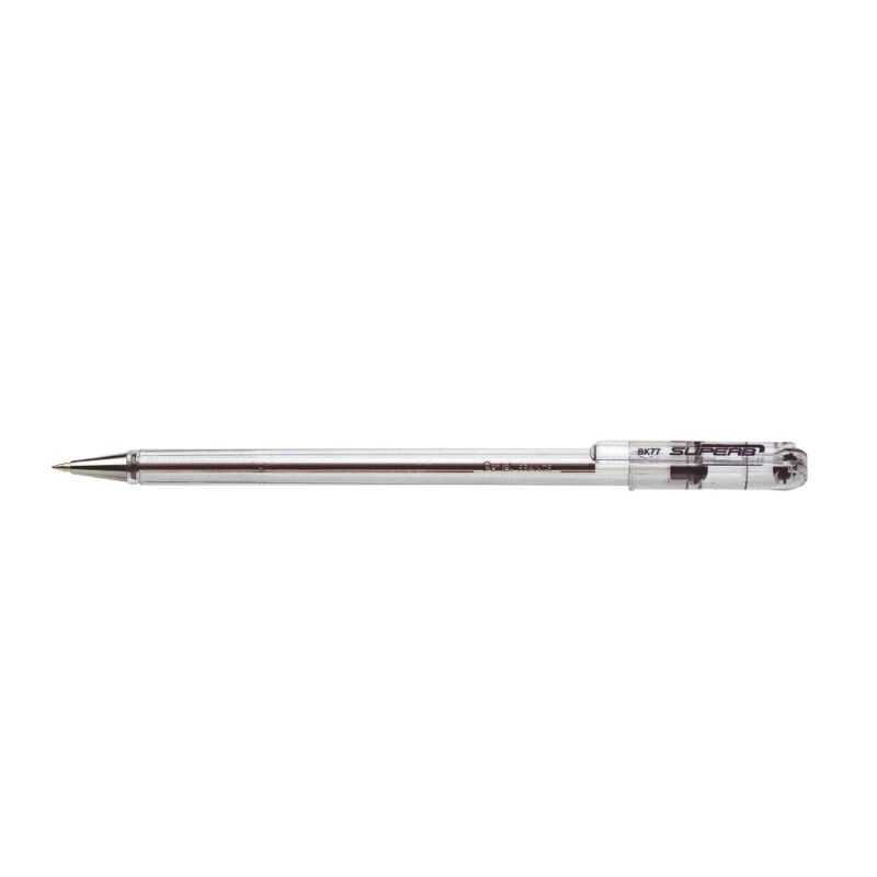 Pentel  Pen BK77 0.7mm Fine Ballpoint Crystal Barrel BLK