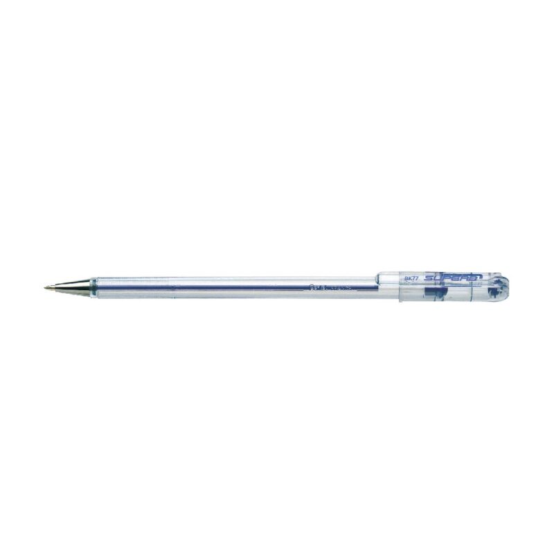 Pentel  Pen BK77 0.7mm Fine Ballpoint Crystal Barrel BLUE