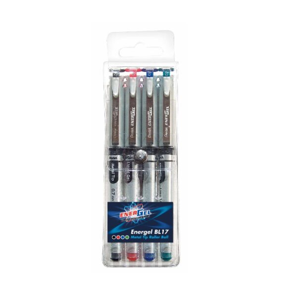 Pentel  Pen BL17 Energel Wallet of 4