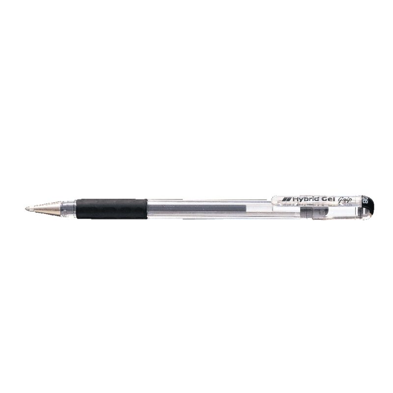 Pentel Pen K118 Hybrid Gel Grip 0.8mm Roller Pen  BLK
