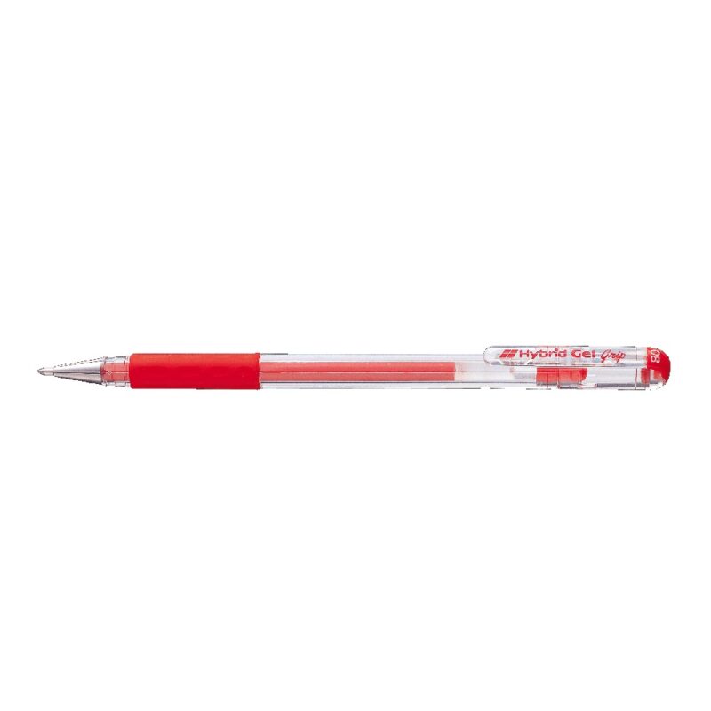 Pentel Pen K118 Hybrid Gel Grip 0.8mm Roller Pen  Red