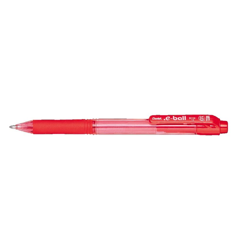 Pentel  Pen 1.0mm BK130 Medium Rubber Grip RED