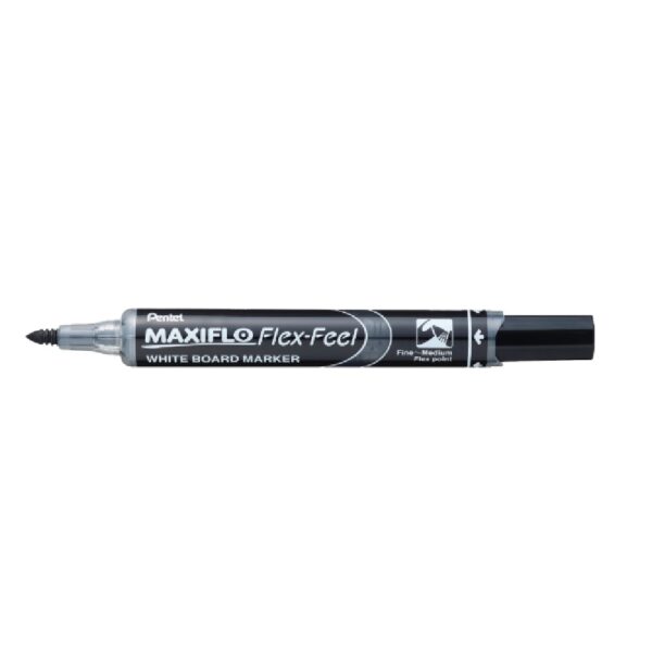 Pentel  Marker Maxiflo White Board Marker Flex Tip6mm Flex Tip