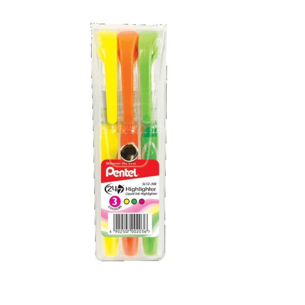 Pentel Highlighter 24/7 Wallet of 3