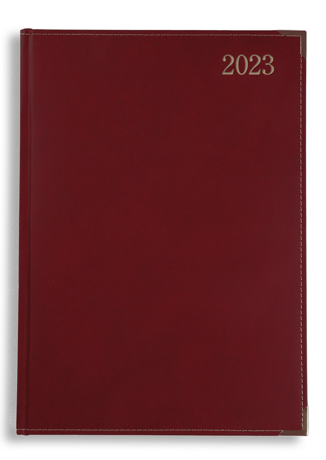 A4 Diary Page A Day Perimetre Stitch 2024 Burgandy Park Avenue Stationers