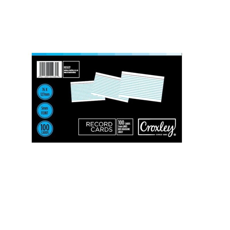 JD637 Record Cards 76x127 100's