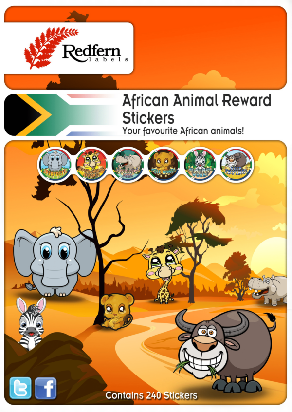 African Animal Reward Stickers