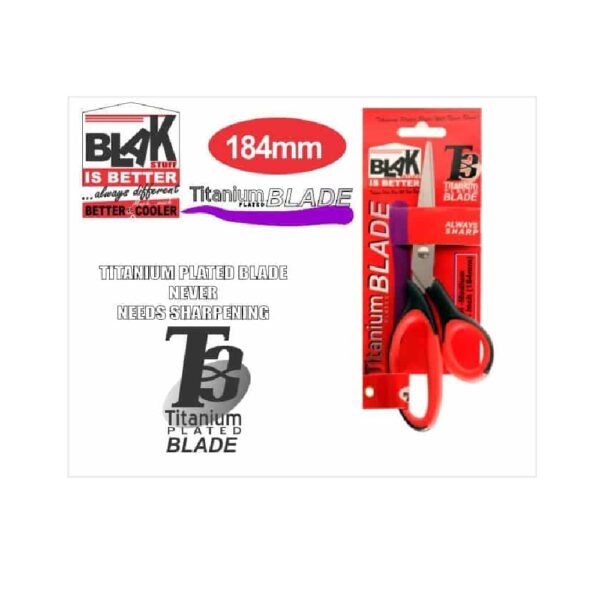 Medium Blak Titanium Plated Scissors 7 1/4 Inch 184mm