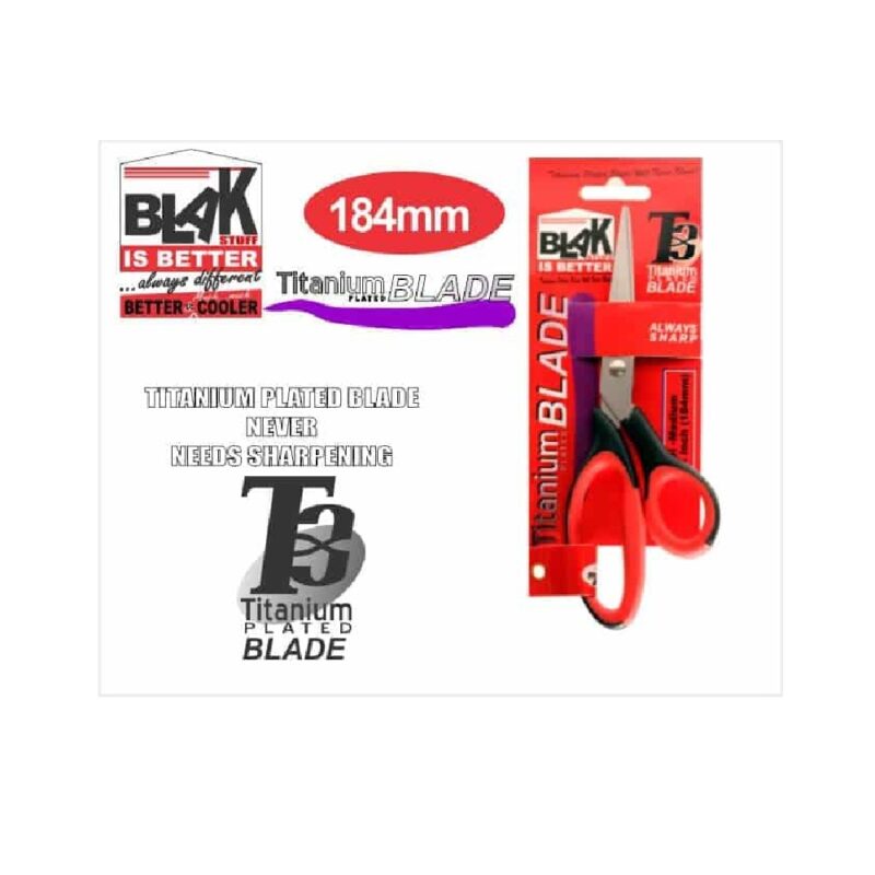 Medium Blak Titanium Plated Scissors 7 1/4 Inch 184mm