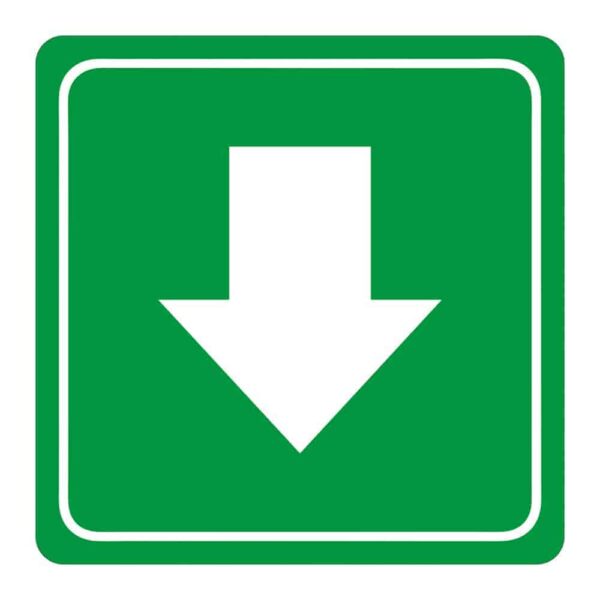 SIGN SYMBOLIC 150*150mm GREEN ARROW SIGN ON WHITE ACP