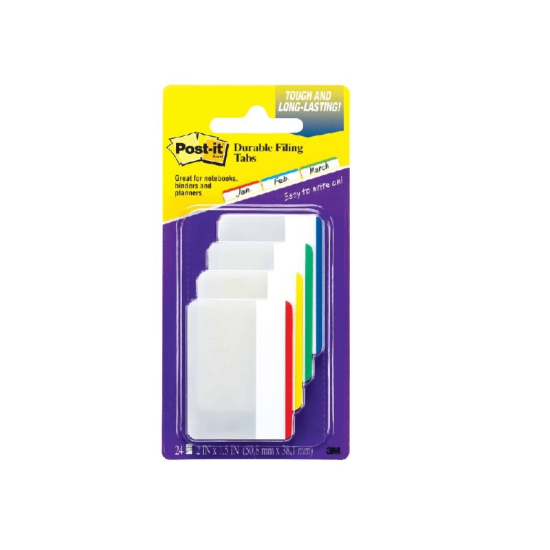 Post-It Durable Filing Tabs 50.8mm x 38.1mm Assorted