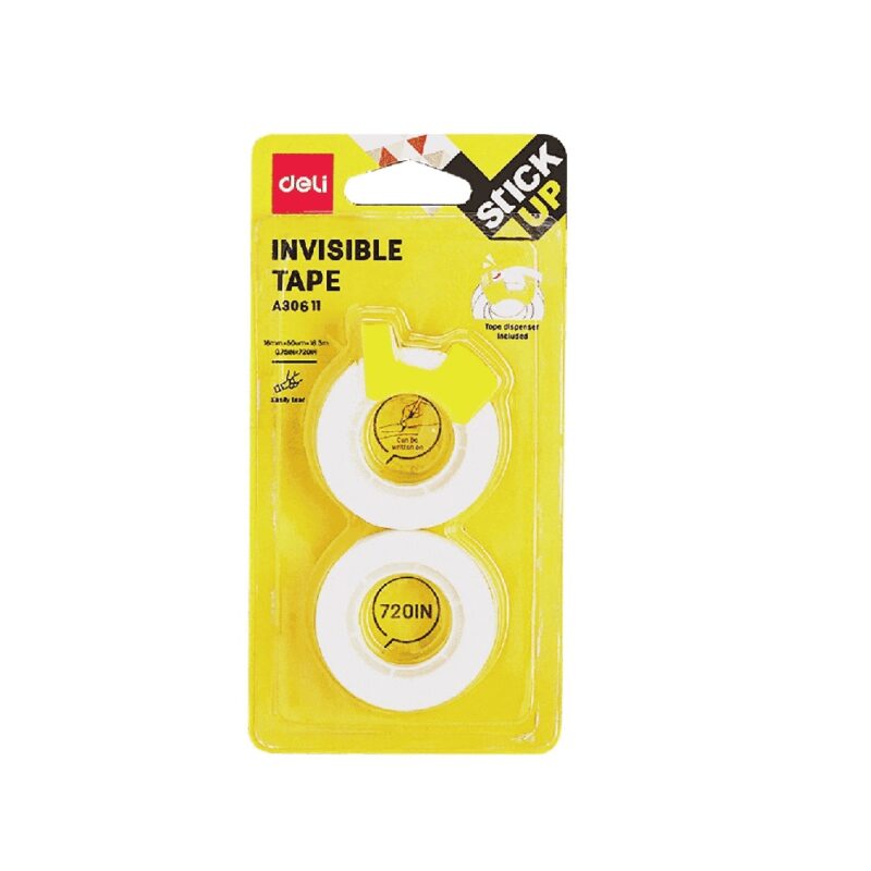Deli Invisble Tape 18x18.3(2) + Dispenser