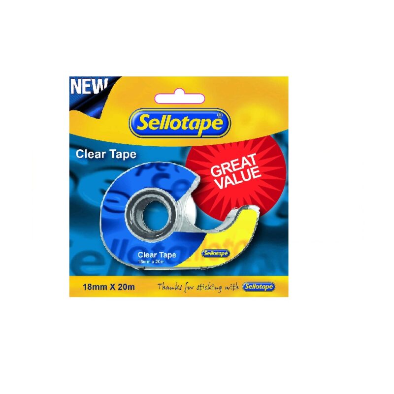 SELLOTAPE Clear 18mm x 20M Tape with Dispenser Each