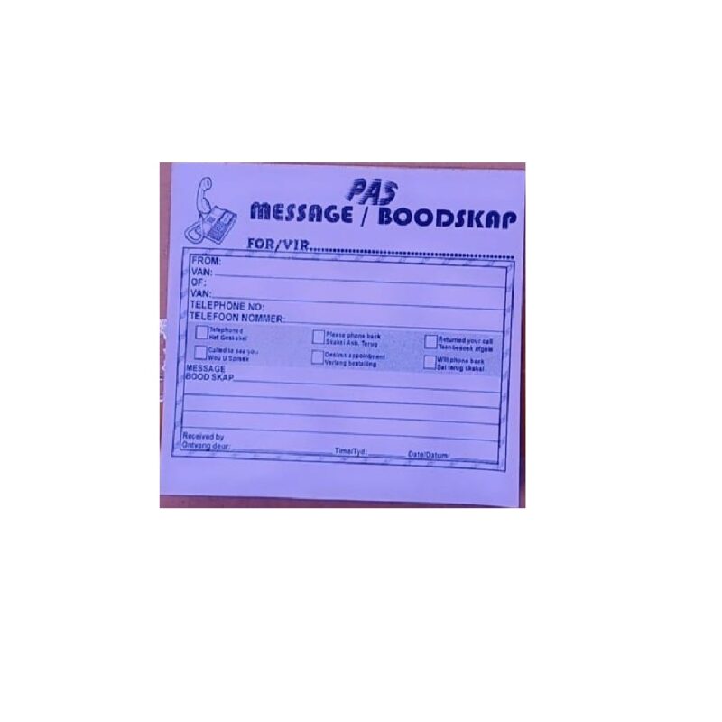 TELEPHONE MESSAGE PADS ` PAS '