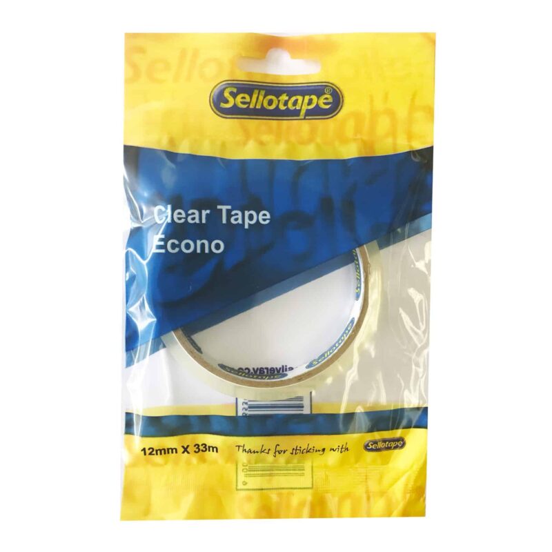 SELLOTAPE Clear 12mmx33m Large Core Flow Pack Each