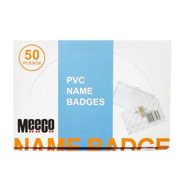 MEECO NAME BADGES PVC 50PCS