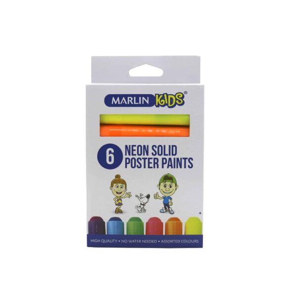 Marlin Kids Neon Solid Poster Paints 6's
