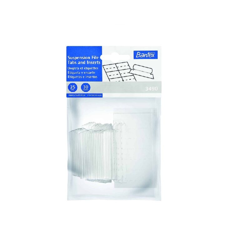Bantex Clear Plastic Tabs 25pk
