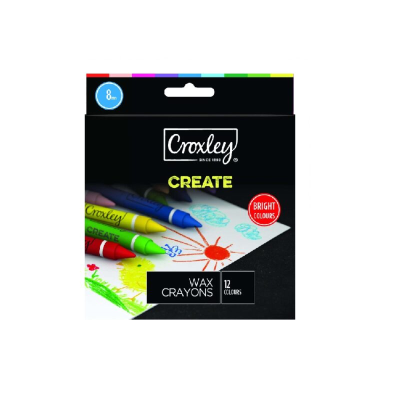 Croxley Create 8Mm Wax Crayons Box Of 12