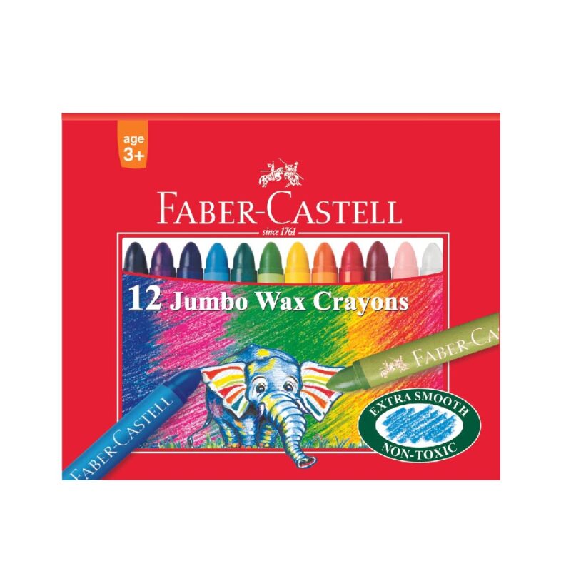 CARDBOARD BOX of 12 WAX CRAYON JUMBO - 11 DIAMETER