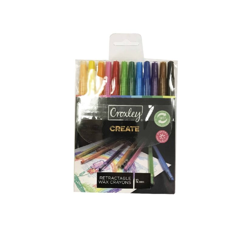 Croxley Create Retractable Wax Crayons  Wal12 Each