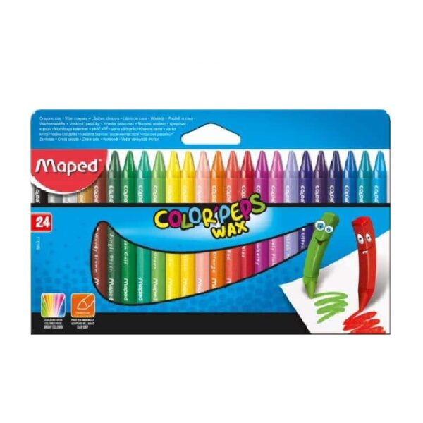 Maped Crayon Wax Color'Peps Triangular  24'S