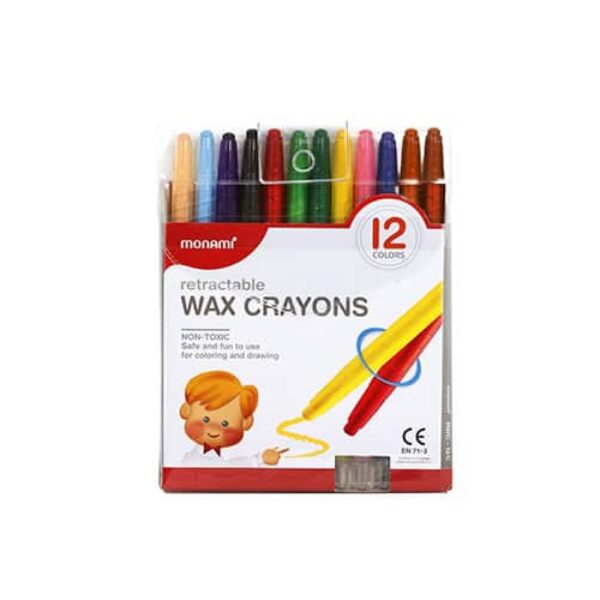 Monami Retractable Crayon 12'S