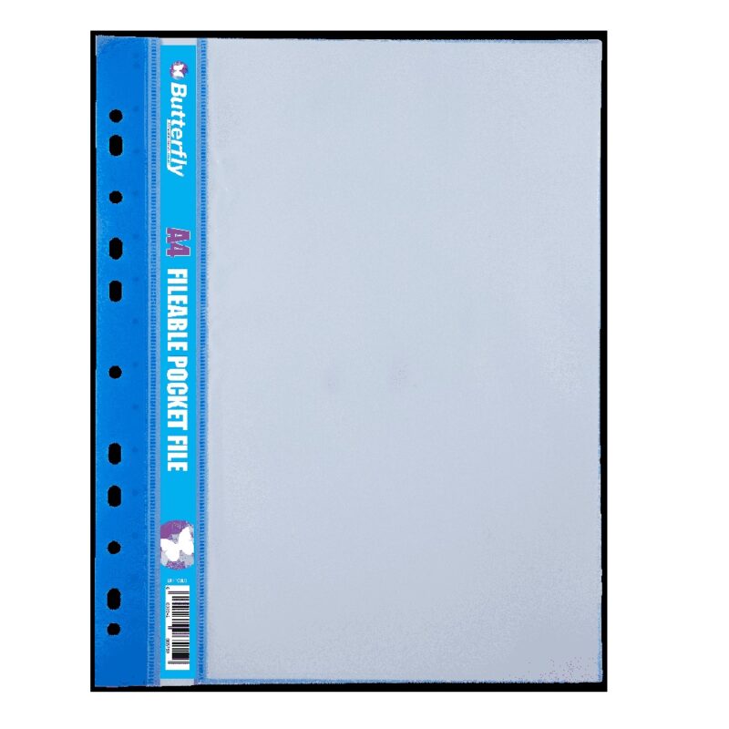  Fileable 10p Pocket File Blue Butterfly