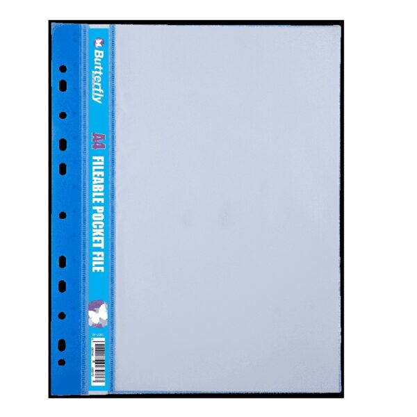  Fileable 20p Pocket File Blue Butterfly