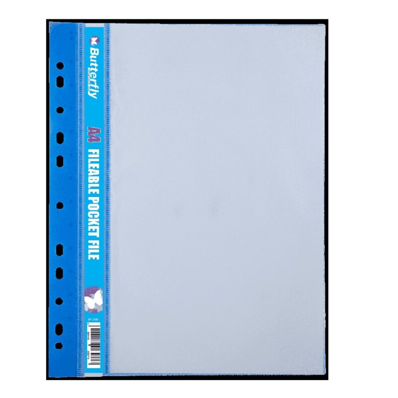  Fileable 20p Pocket File Blue Butterfly