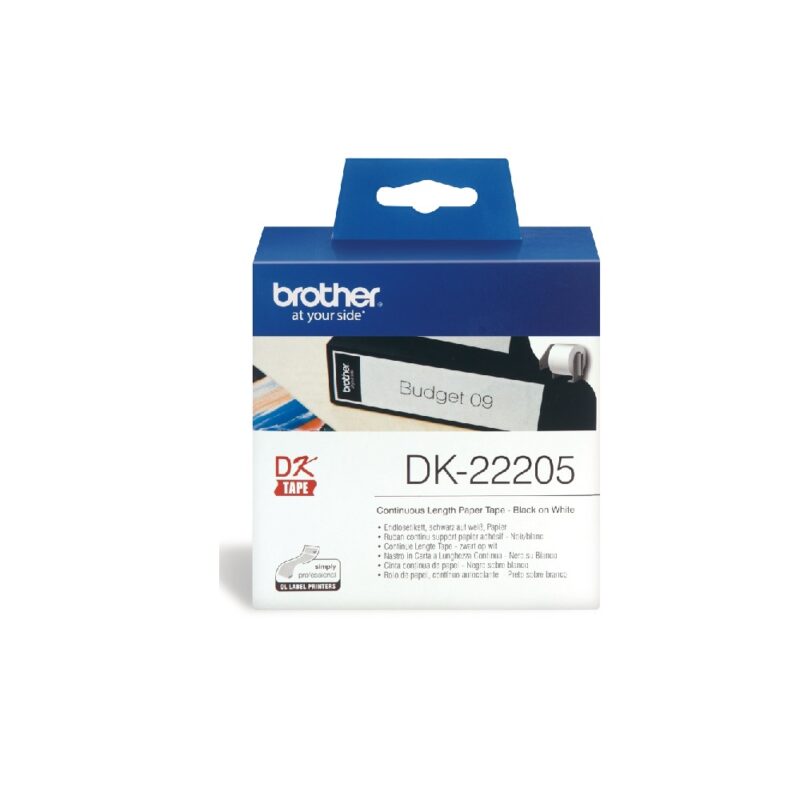 DK 22205 - Continuous Length Label Roll (62mm x 30.48m)